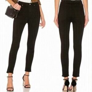 AGOLDE Sophie High Rise Skinny Black Jean Raw Hem Womens Size 28 *EUC